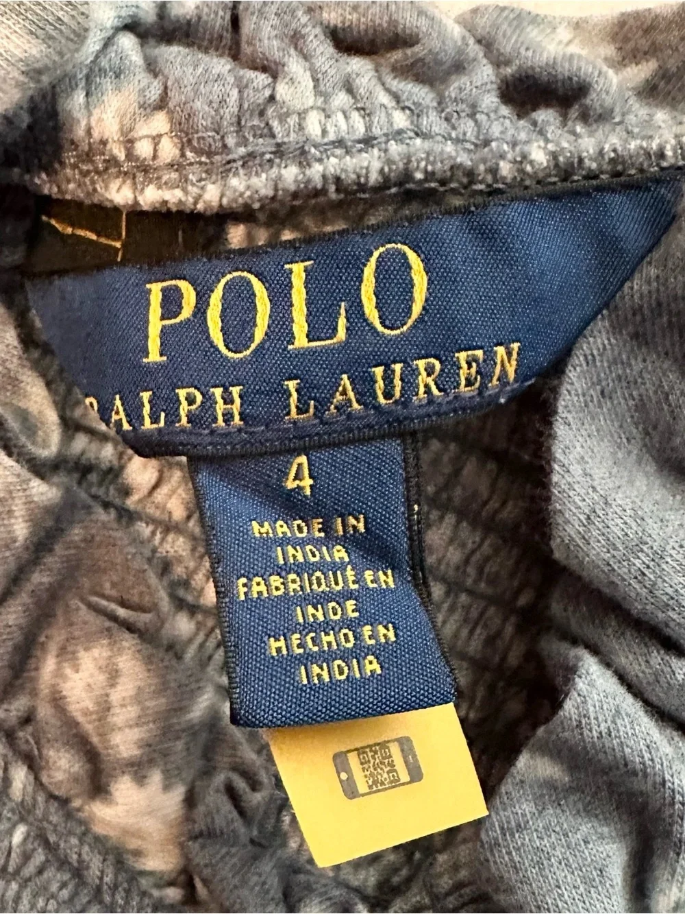 Polo Ralph Lauren Floral Smocked Cotton Jersey Dress Tiered Girls 4 Blue Gray